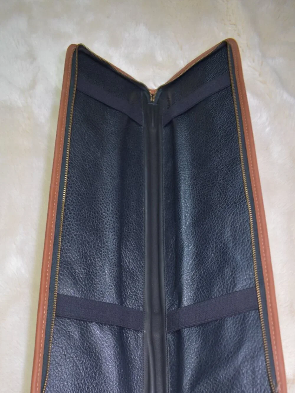 Coach Vintage Leather Tie Case Zip Travel Organizer Brown Leather Portfolio